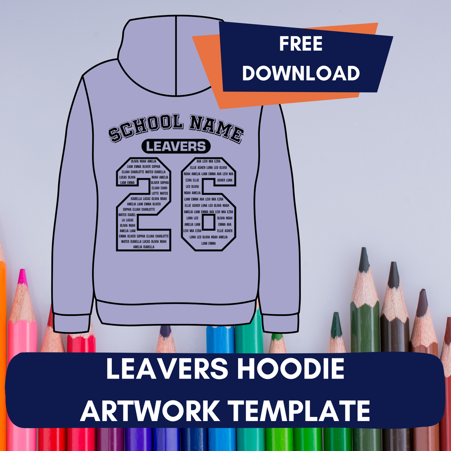 Free 2026 Leavers Hoodie Template
