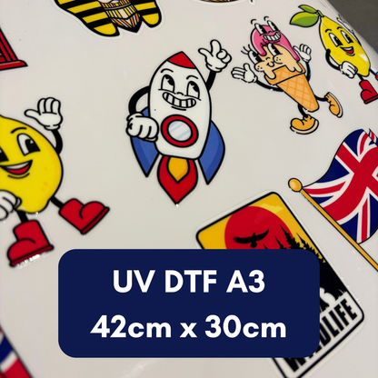 UV DTF Transfer Sheet - 42cm x 30cm (A3)