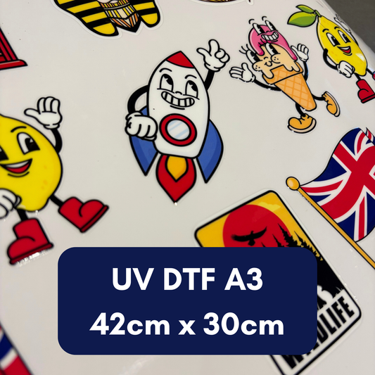 UV DTF Transfer Sheet - 42cm x 30cm (A3)